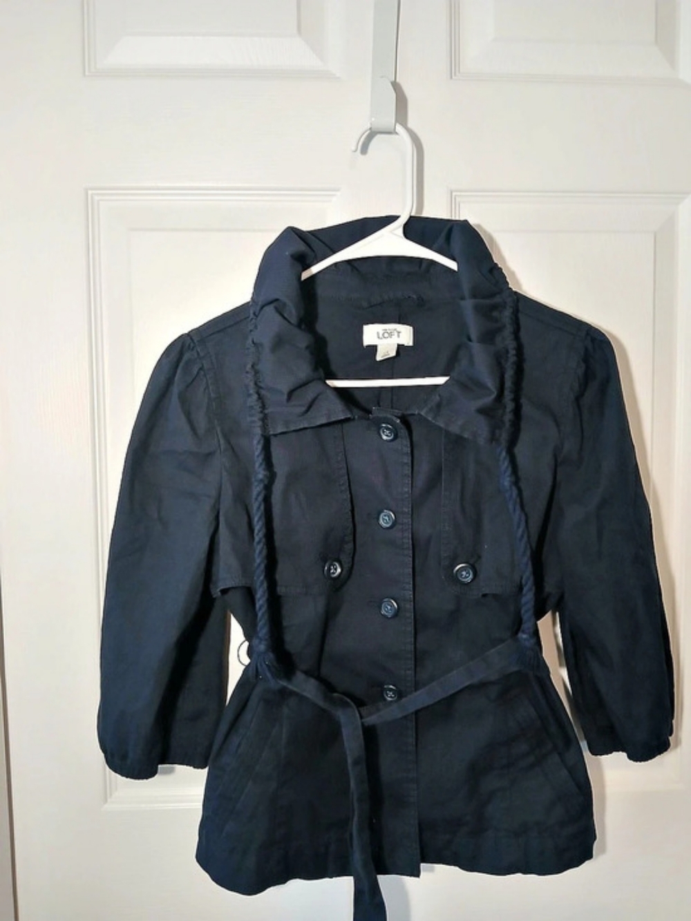 LOFT Belted Navy blue Trench Jacket Size XS Adorable!#winteriscoming #Loft #navy